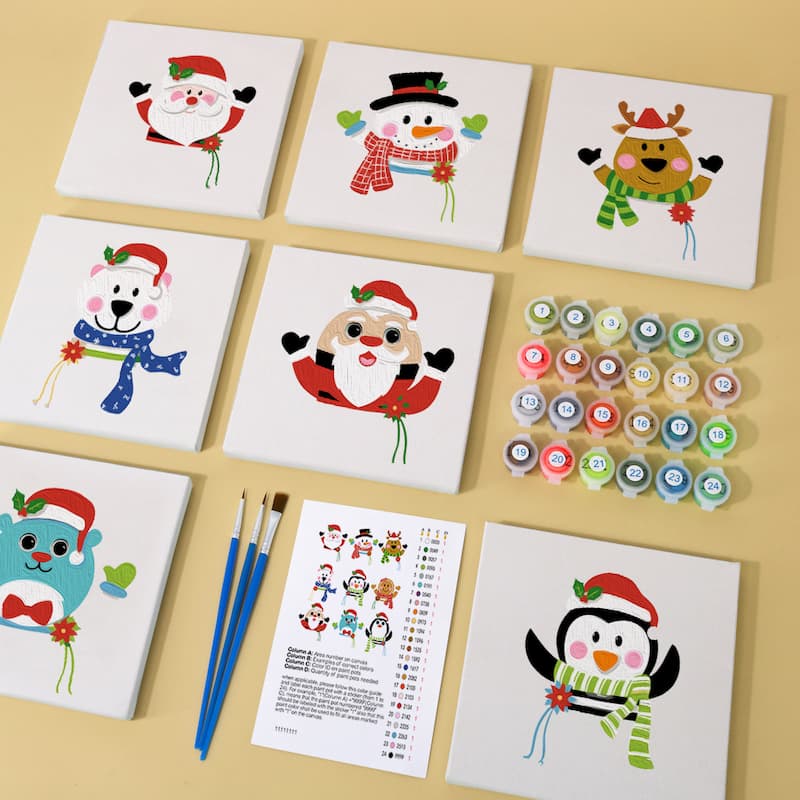 Festive Friends - 6 Mini Paintings