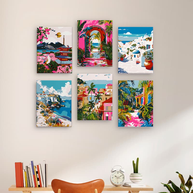 Coastal Escapes - 6 Mini Paintings