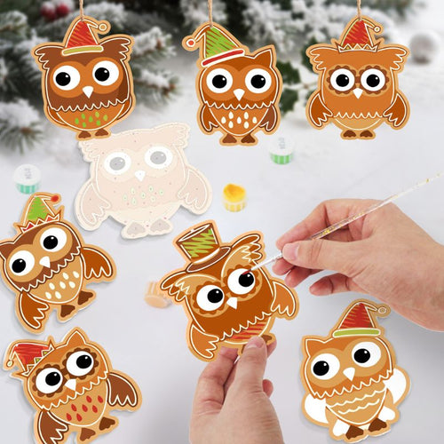 Christmas Owl Friends Ornaments Paint by Numbers