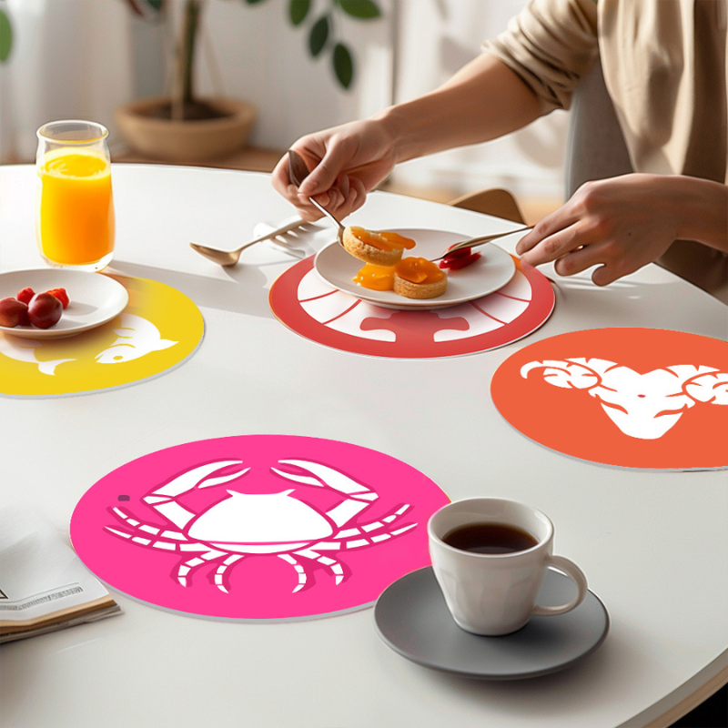 Astrology Symbols 12-Pieces Paint by Numbers Placemat