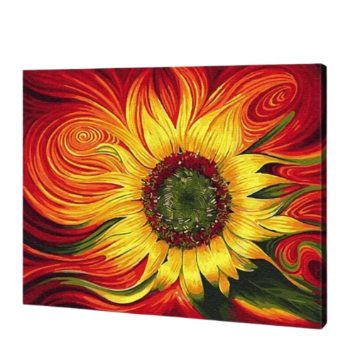 Blazing Sunflower Paint By Numbers