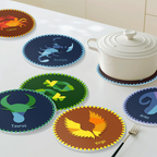 Bold Zodiac Designs 12-Pieces Paint by Numbers Placemat