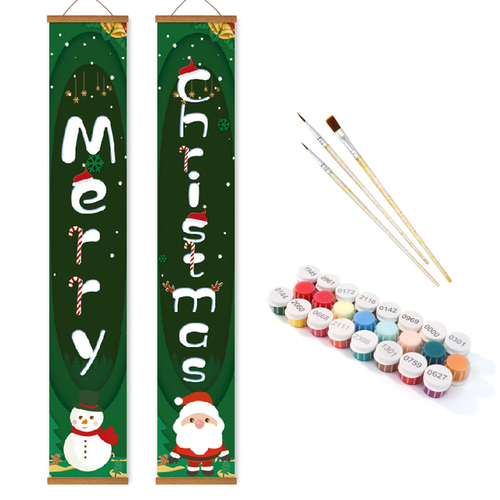 Christmas Greetings Hanging Scroll Paint by Numbers Kit