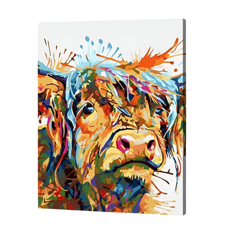 Color Splash Cow Paint by Numbers Kit