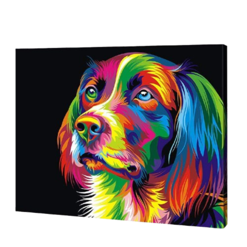 Colorful Dog Face Paint by Numbers