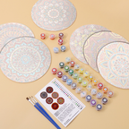 Colorful Mandala Art 6-Pieces Paint by Numbers Placemat