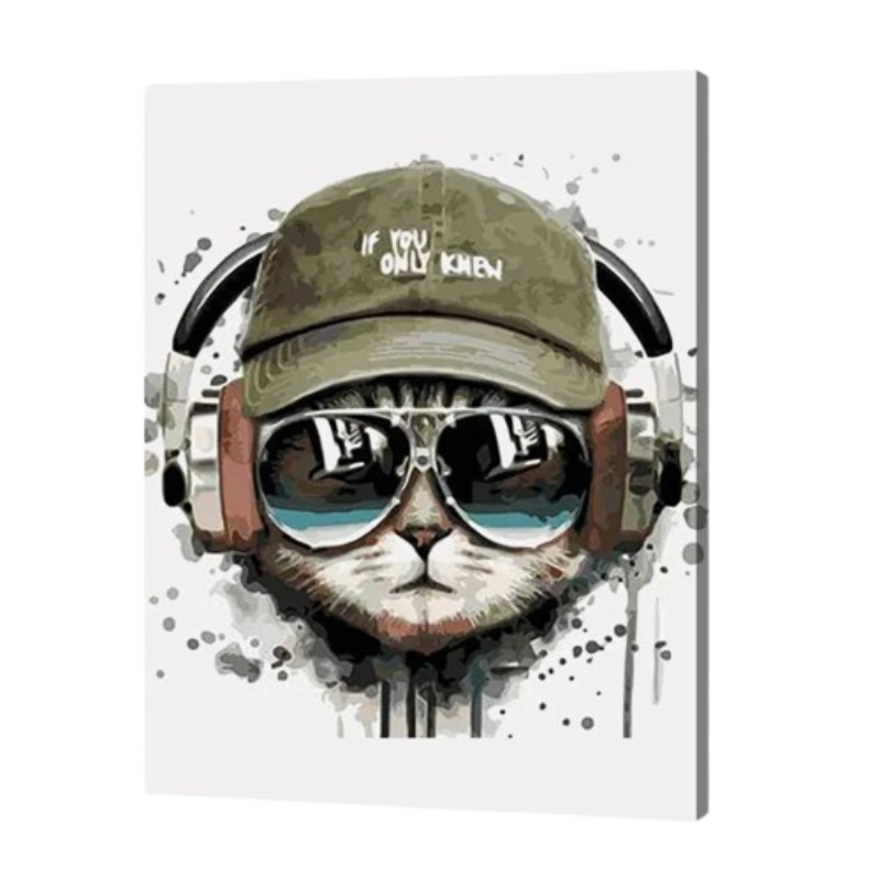 Cool Cat Beats Paint by Numbers