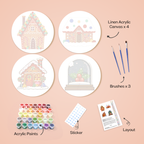 Cozy Gingerbread Christmas 4-Pieces Paint by Numbers Placemat