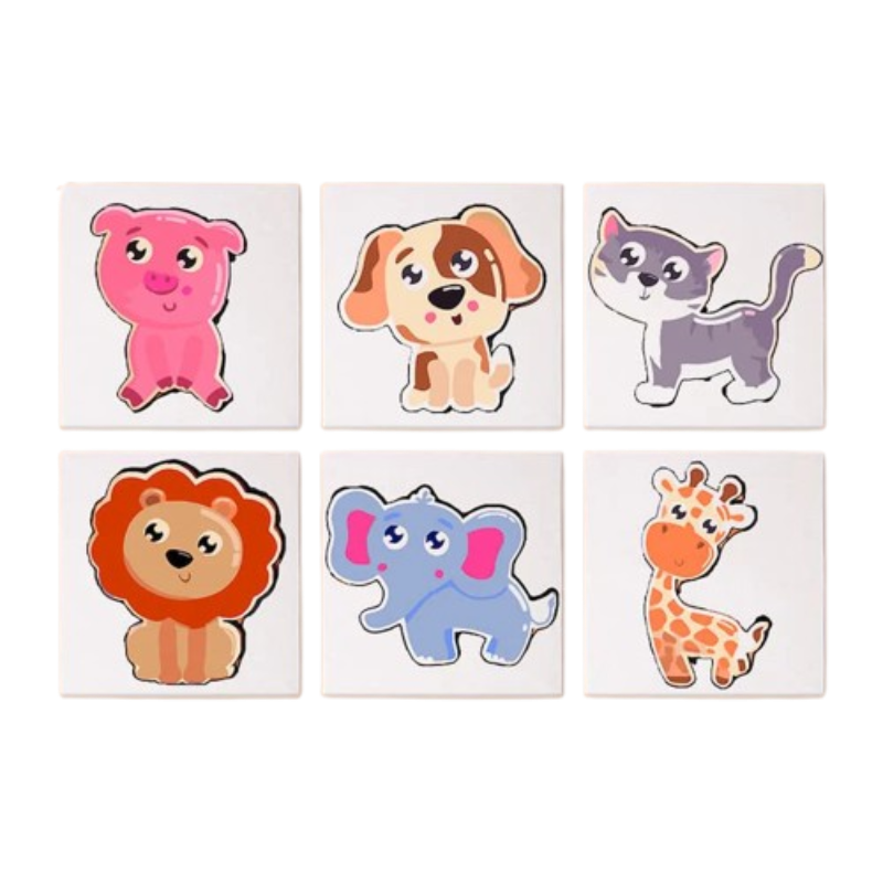 Cute Animal Friends - 6 Mini Paintings