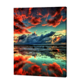 Fiery Sunset Reflections Paint by Numbers