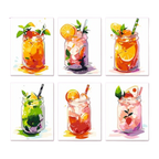 Refreshing Drinks - 6 Mini Paintings