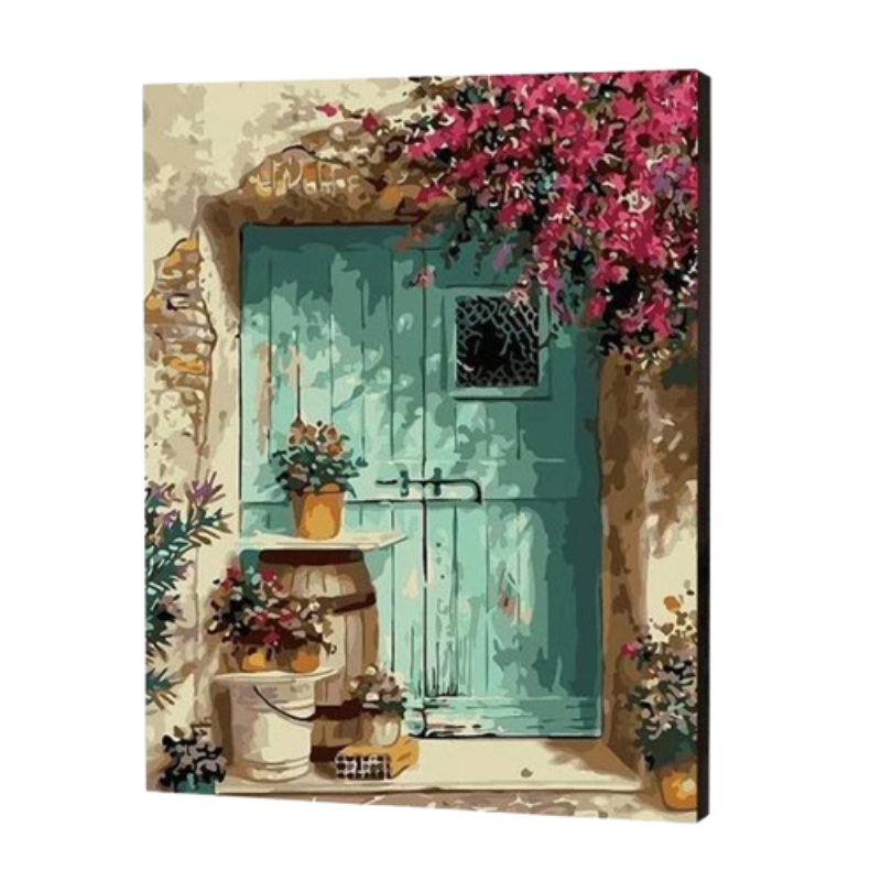 Flowery Front Door Paint by Numbers