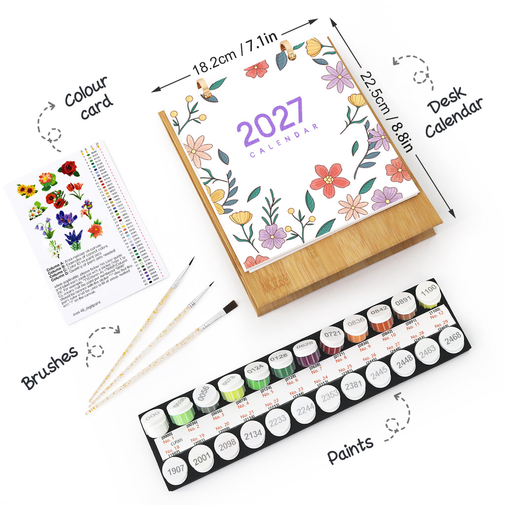 Garden Blooms Paint by Numbers Calendar