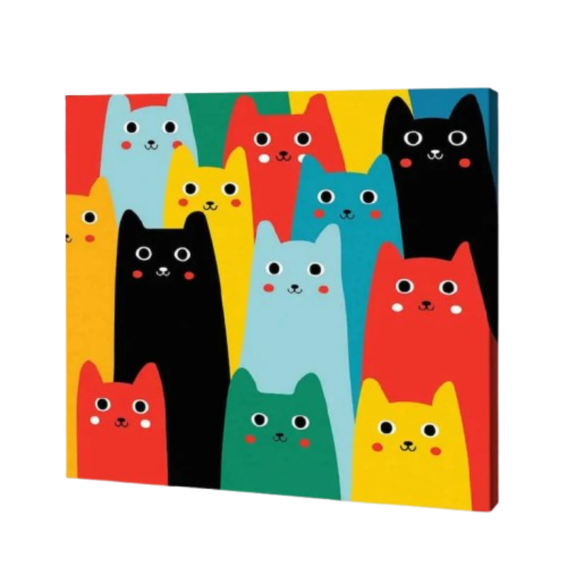 Happy Cats, Kids Paint By Numbers