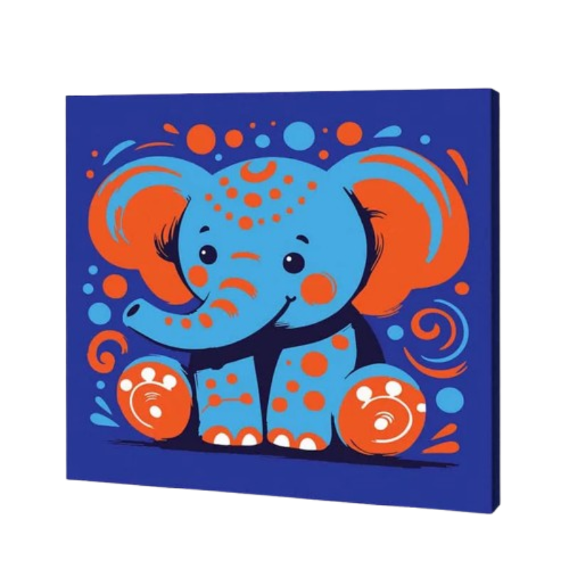 Happy Elephant, Kids Paint By Numbers