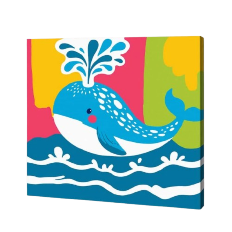 Happy Whale, Kids Paint By Numbers