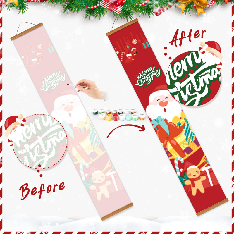 Merry & Bright Hanging Scroll Paint by Numbers Kit