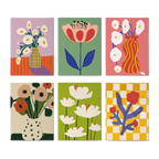 Modern Blooms - 6 Mini Paintings