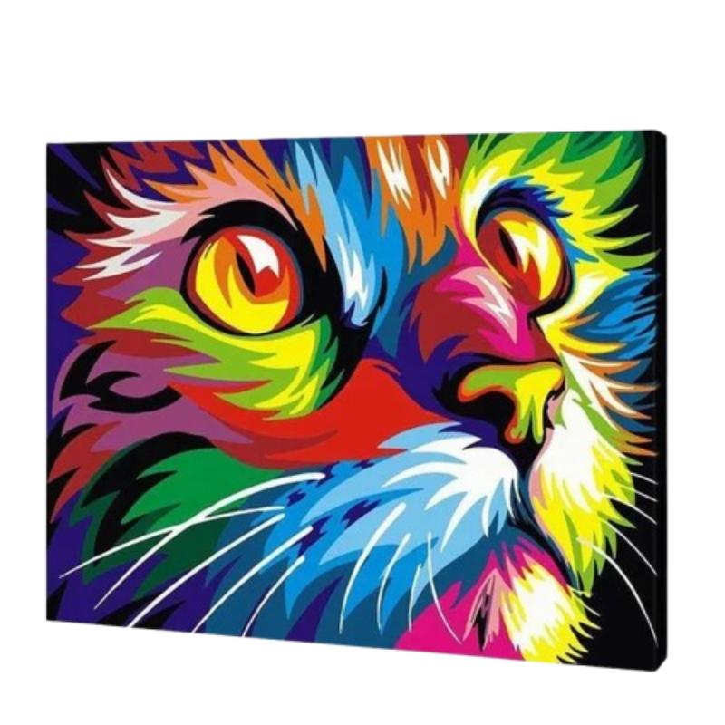 Multicolor Cat Paint by Numbers
