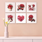 Romantic Roses - 6 Mini Paintings