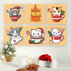 Cozy Christmas Cats - 6 Mini Paintings