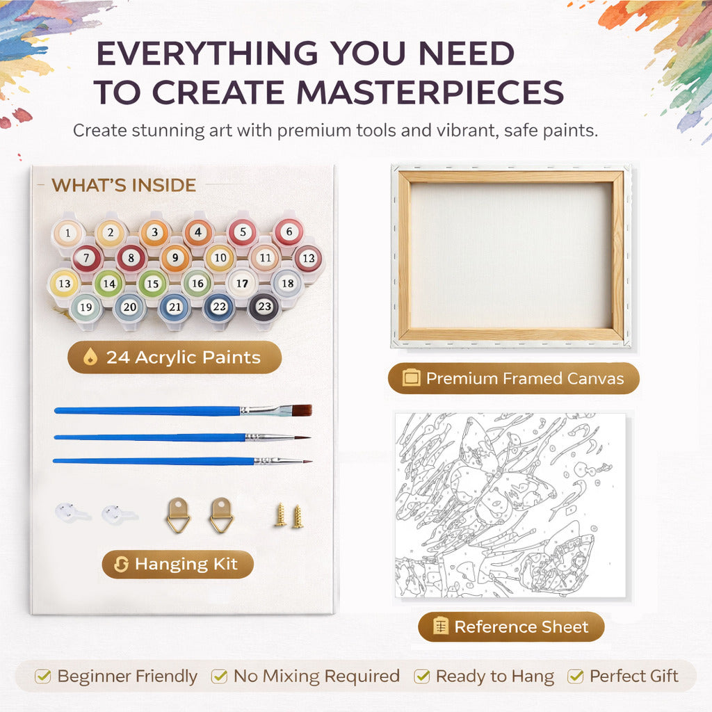 Botanical Burst Paint by Numbers