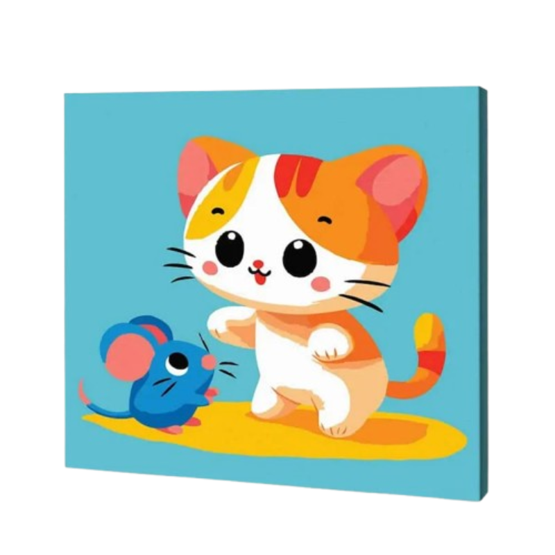 Playful Kitty, Kids Paint By Numbers