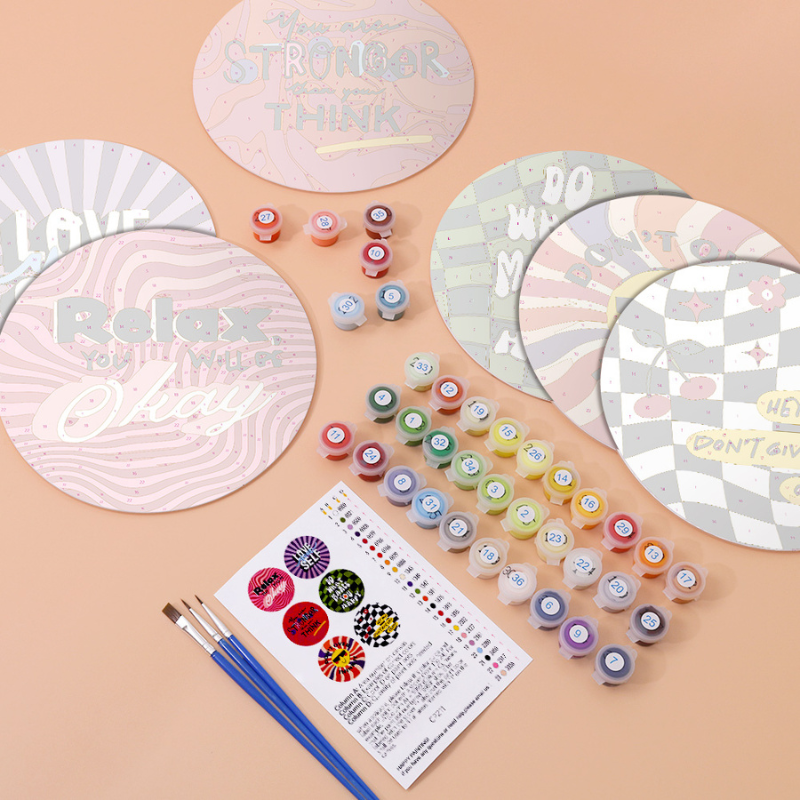 Positive Vibes 6-Pieces Paint by Numbers Placemat