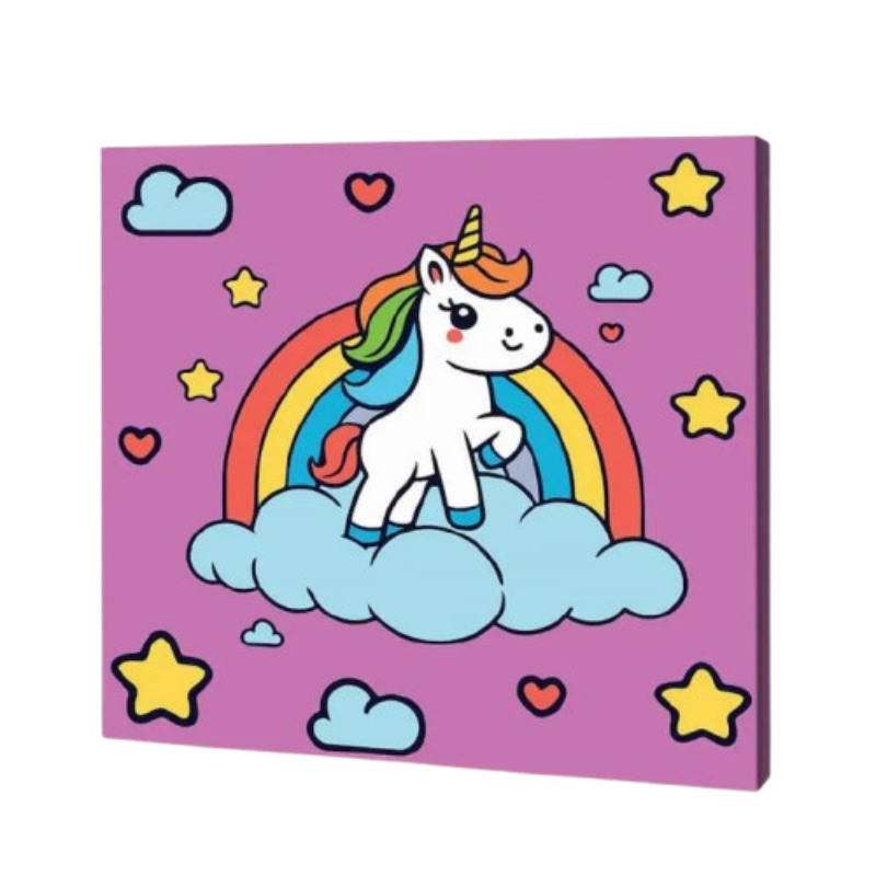 Rainbow Unicorn, Kids Paint By Numbers