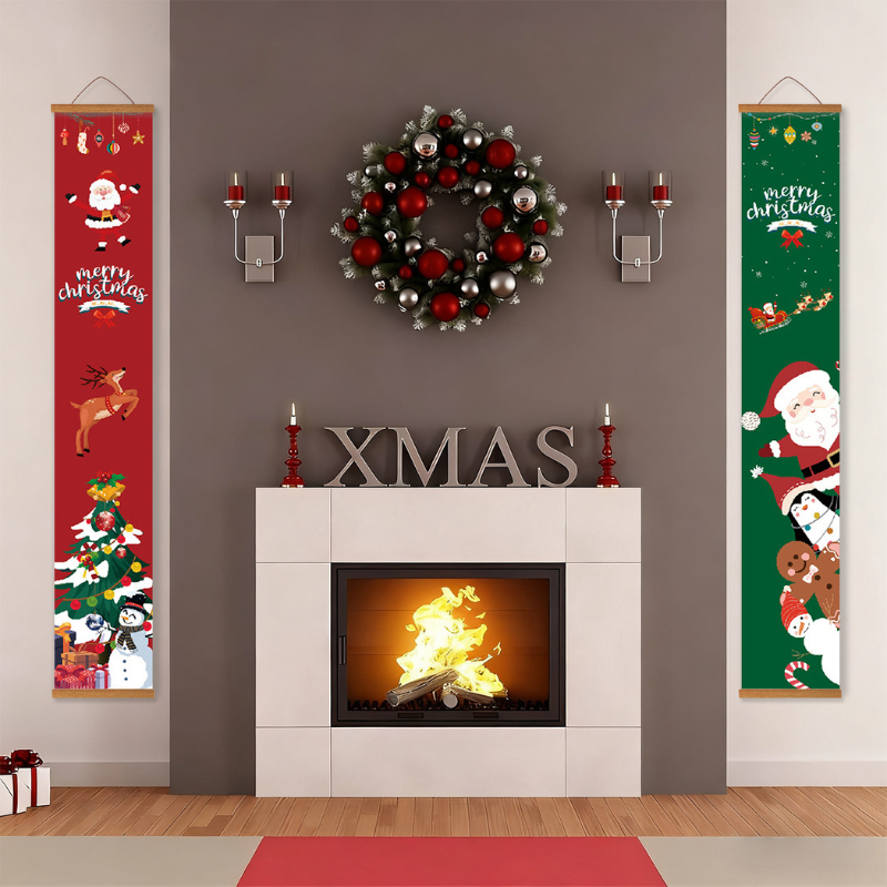 Santa & Snowman Hanging Scroll Paint by Numbers Kit