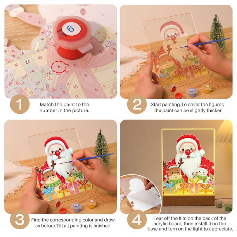 Santa’s Merry Winter Friends LED Paint by Numbers