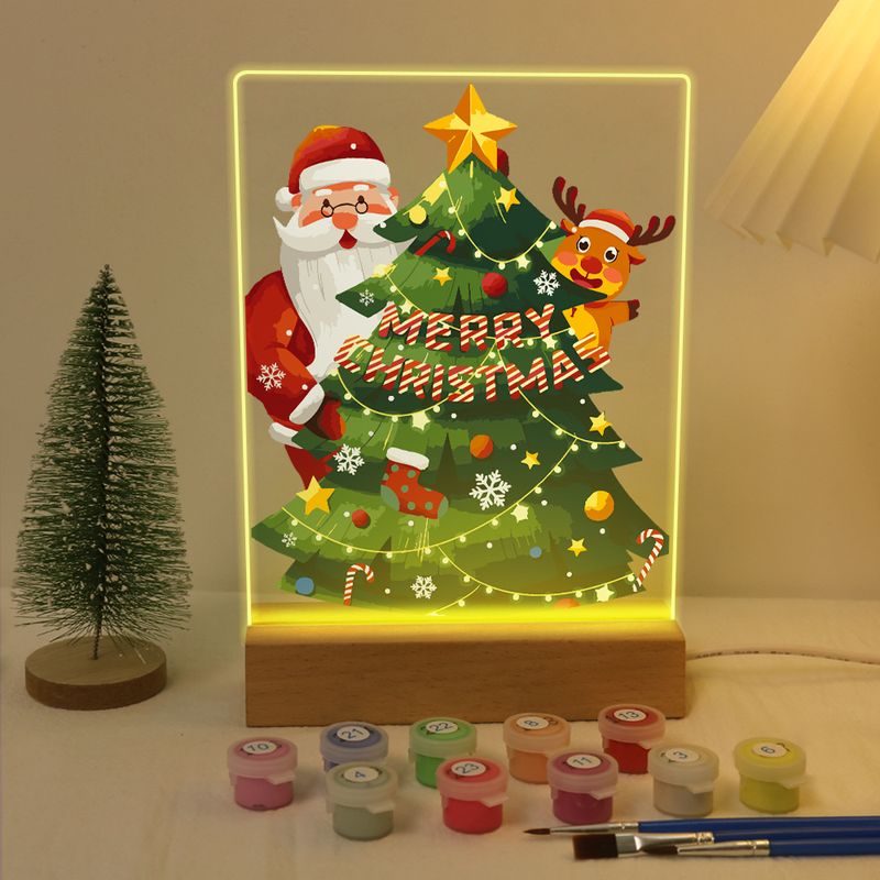 Santa and Reindeer Festive Tree LED Paint by Numbers