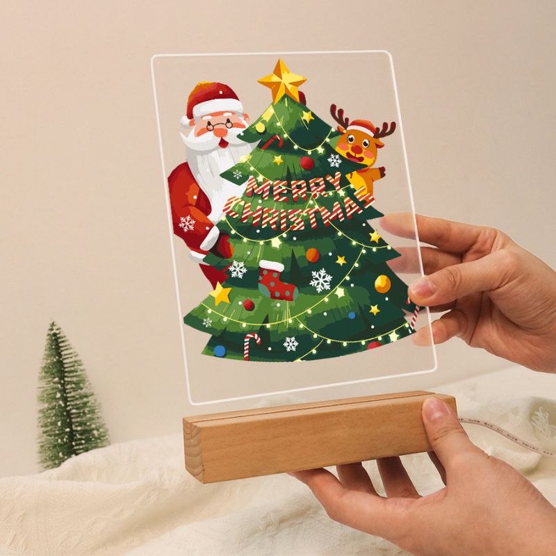 Santa and Reindeer Festive Tree LED Paint by Numbers
